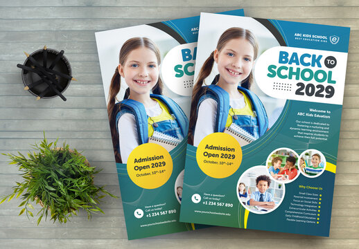 Modern Education Program University Flyer Template Colour green