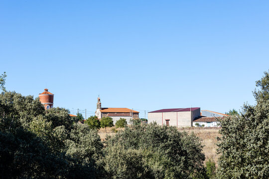 buildings of the town of La Sagrada in the province of Salamanca