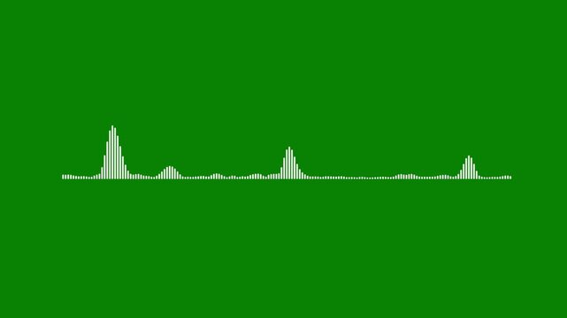 abstract white line audio wave visualizer, podcast sound frequency rhythm background, transparent alpha channel music spectrum, digital voice track equalizer loop, 4k glowing neon overlay
