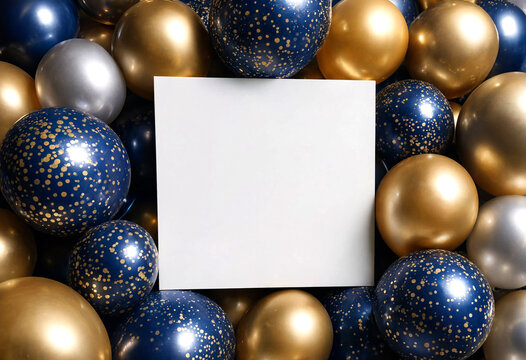 Shiny metallic foil balloons with starry speckles arranged closely together