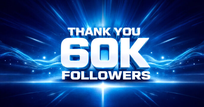 Thank You Message Design Celebrating Sixty Thousand Social Media Followers