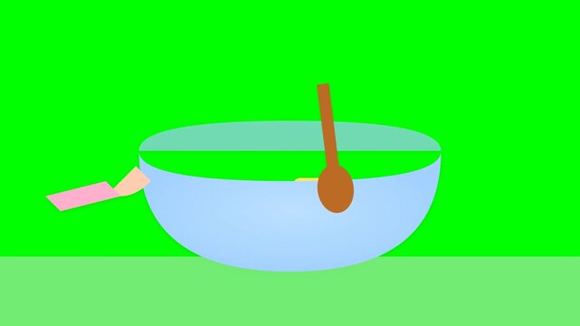 Simple animation of a frying pan with spoon.