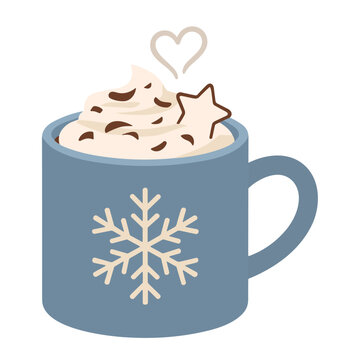 Blue Snowflake Mug Hot Chocolate