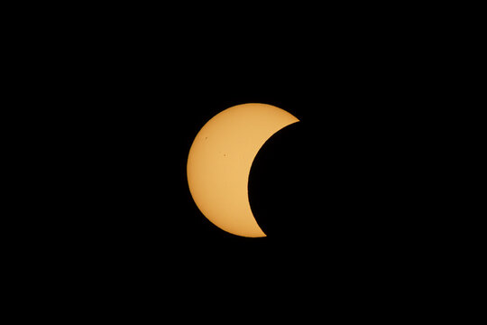 Different phases of the total solar eclipse that was seen in August 2026 in Asturias, a province of Spain