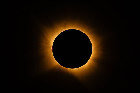 Different phases of the total solar eclipse that was seen in August 2026 in Asturias, a province of Spain