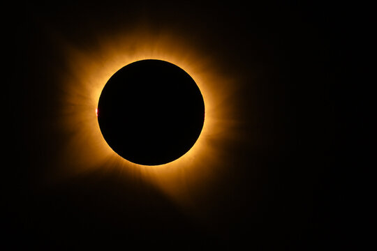 Different phases of the total solar eclipse that was seen in August 2026 in Asturias, a province of Spain