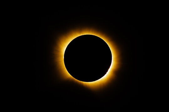Different phases of the total solar eclipse that was seen in August 2026 in Asturias, a province of Spain