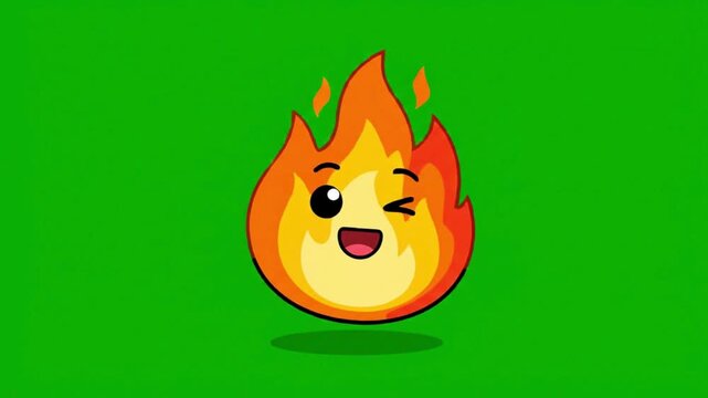 Playful Flickering Cartoon Flame