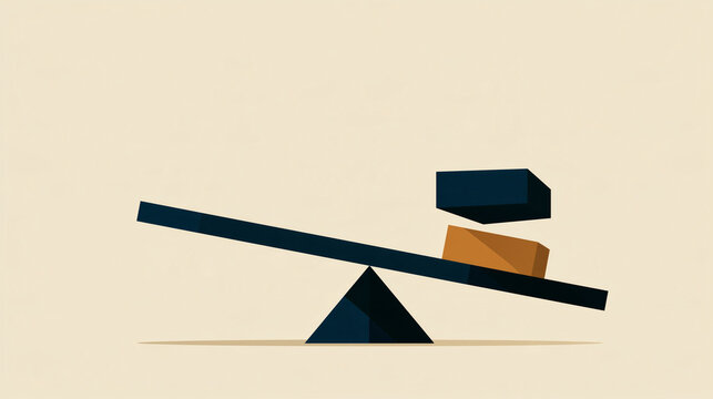 Minimalist Conceptual Seesaw with Geometric Blocks Representing Imbalance and Decision Making