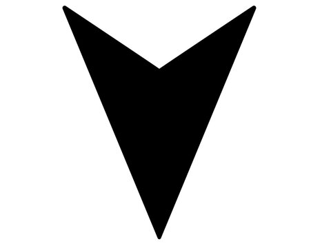 Vector illustration of a downward-pointing arrow