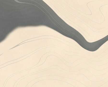 Abstract wavy lines and shadow on textured background