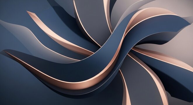 Fluid Form: Abstract 3D Render with Metallic Accents