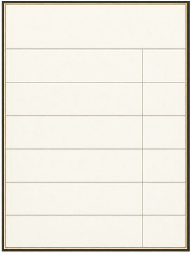 Blank Cream Price List with Gold and Navy Border and Two Column Table