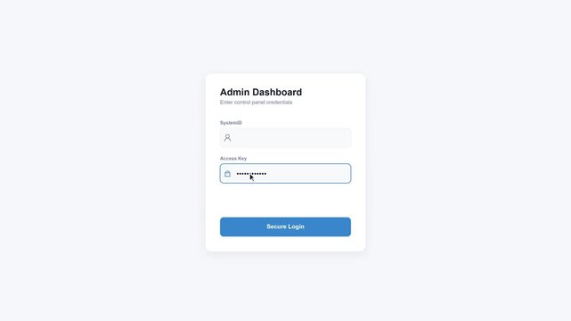 Digital Interface Displaying an Admin Dashboard Login Screen for Secure User Access