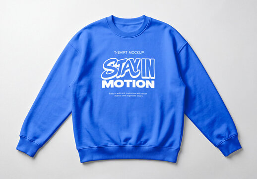 Blue Crewneck Sweatshirt Mockup Template