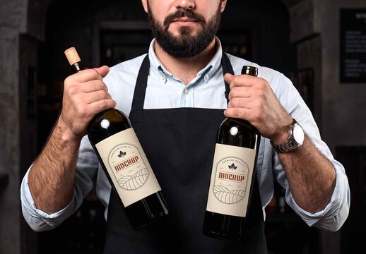 Wine Bottle Label Mockup