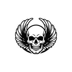 Fototapeta premium Winged Skull Graphic Design Symbol.