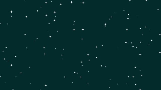 Glowing twinkle stars, blinking white star lines, creative glowing light effects, hand drawn vector shine motion, vintage cartoon twinkle, bright black screen background footage,