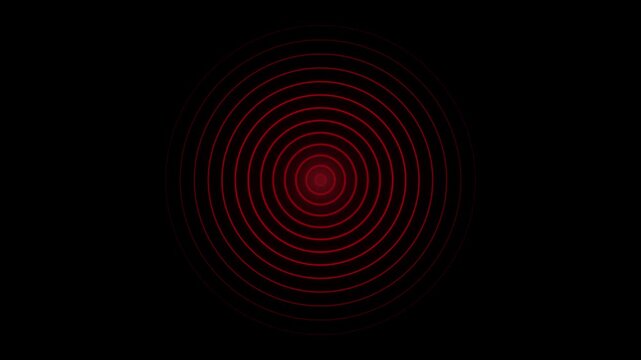Abstract Red Pulsing Circle Waves Animated Background Loop