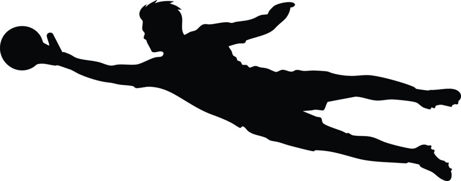 Football Player Kicking Ball Action Silhouette &ndash; Soccer Sport Vector