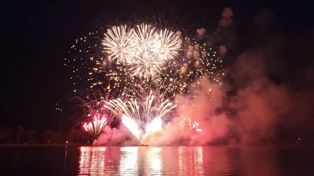 fireworks over the river
