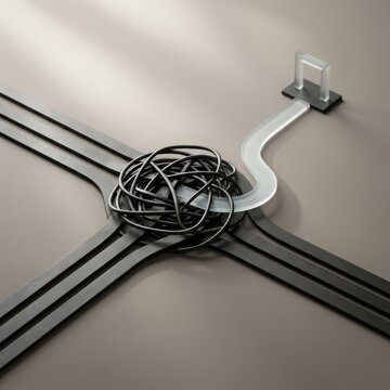 Conceptual transportation visual representing route optimization and avoiding rush-hour congestion
