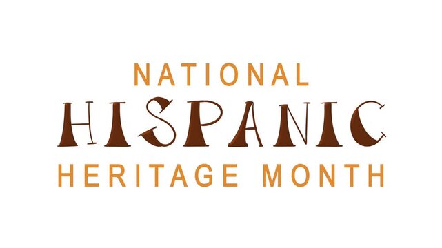 National hispanic heritage month text animation. Suitable for digital presentations or social media campaigns.