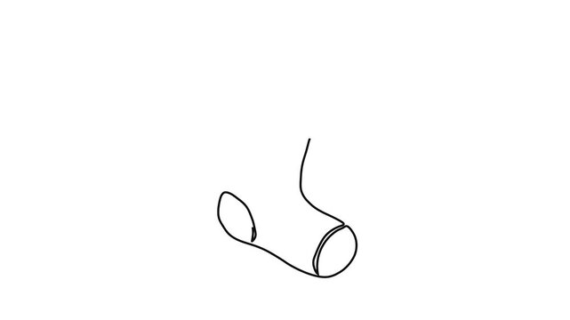 Continuous Single Line Drawing of Christmas Stocking Sock Holiday Minimalist Vector Illustration Animation Isolated on White