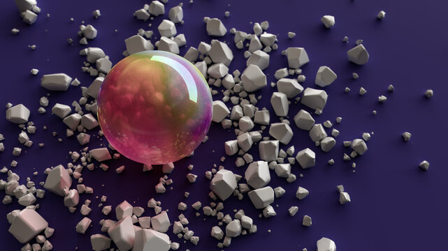 Colorful Sphere Finding a Path Through Chaos