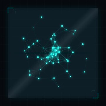 Futuristic abstract global data network with interconnected glowing blue nodes and lines