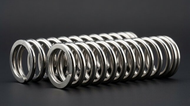 Metal Coil Springs, Industrial Components, Metalwork, Technology Concept