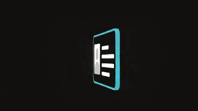Minimalist blue outlined rectangle shape on a solid black background