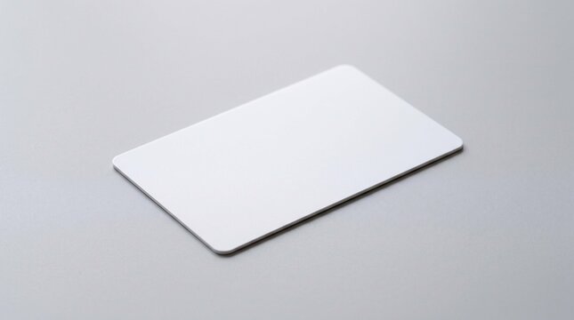 Minimal rectangular card placeholder mockup with blank surface on gray backdrop for corporate branding stationery design and advertising presentation template