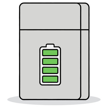 Battery storage energy pack backup power supply lithium accumulator rechargeable technology electricity capacity icon box
