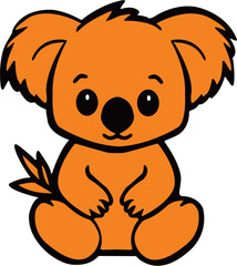 Cute baby koala sitting cartoon vector illustration © Setiawan Shoot Photo
