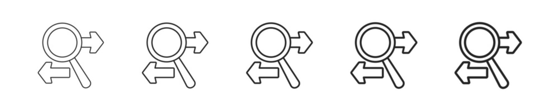 Traffic Analysis vector icon in minimalist line style. Clean editable stroke illustration with geometric design and monochrome appearance, isolated on white background