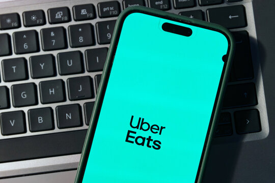 iPhone display with Uber Eats app