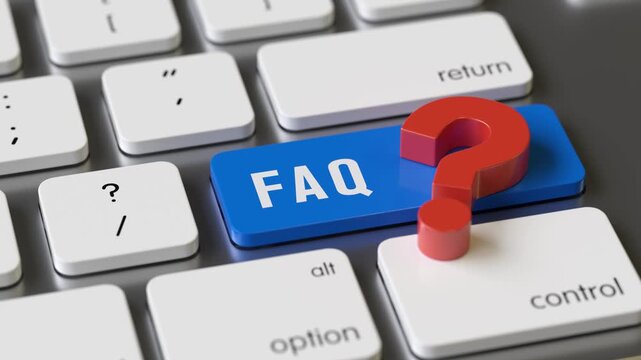 Question mark on the keyboard of a latop, 3d rendering,conceptual image. support and faq concepts.