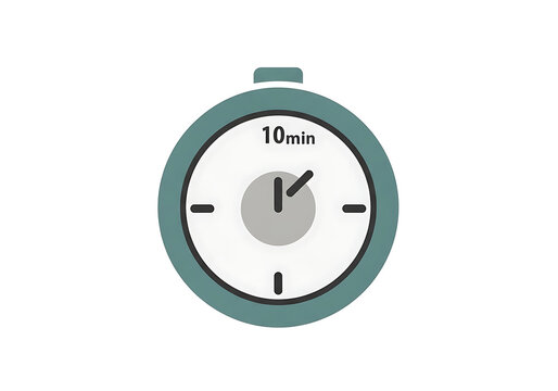 Simple analog stopwatch timer showing a ten minute interval