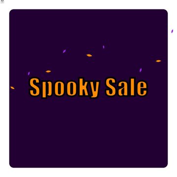 Halloween Spooky Sale Social Media Banner with Neomorphic Ghosts Falling Autumn Leaves and Animated Reveal