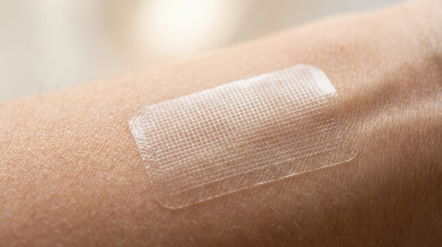 Osteoporosis research using transparent medical patch on human skin supports healthcare progress and careful clinical study for bone health