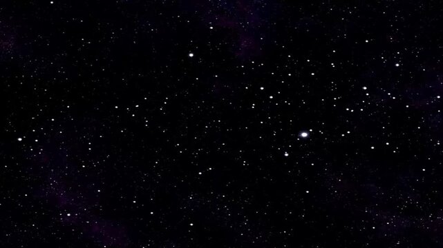 Orion constellation starfield in deep space with subtle nebulae and slow camera pan, high-resolution cosmic background for astronomy and science projects