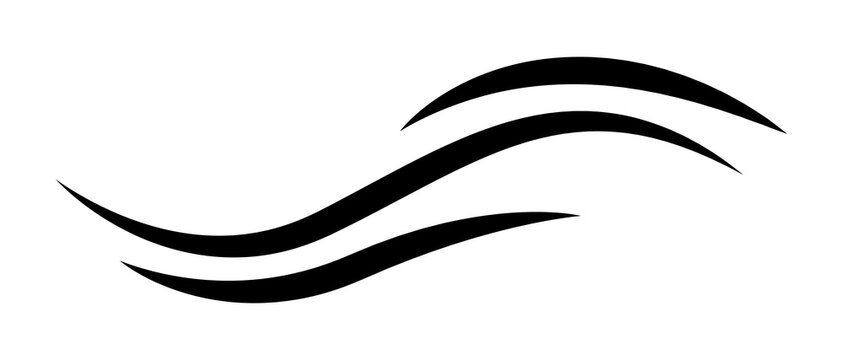Black curved dynamic sweep lines transparent background