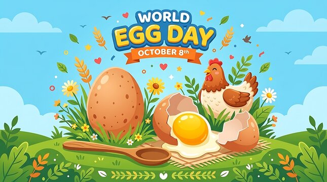 World egg day celebration with chickens and eggs
