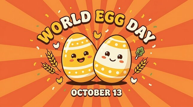 Happy eggs celebrating world egg day
