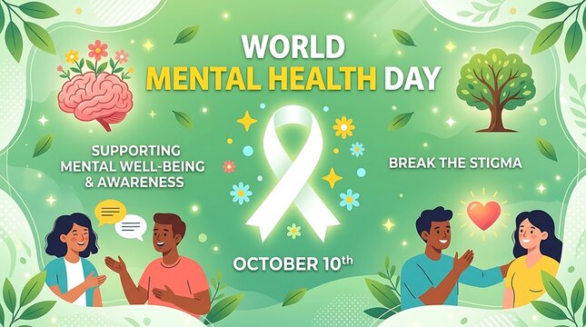 World mental health day awareness illustration