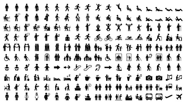 Set of diverse human pictogram icons
