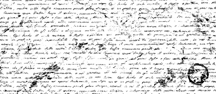 Script paper overlay with abstract handwritten ink lines and illegible cursive words. Organic writing texture for collage, poster, print, journal and vintage artwork.