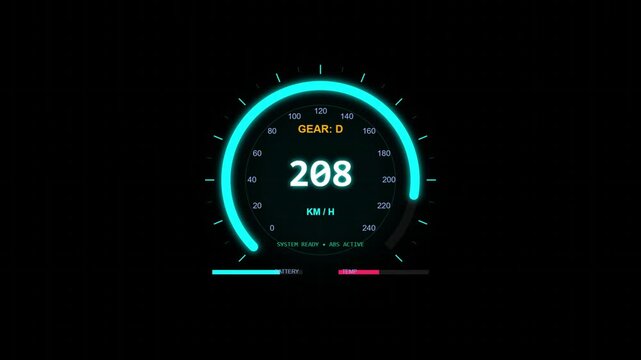 Digital speedometer dashboard interface for electric vehicle