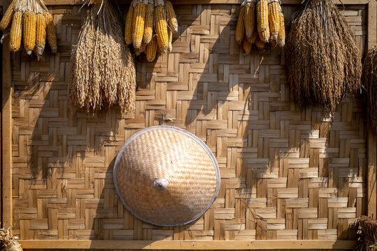Caping Bambu, a traditional Indonesian hat made of woven bamboo